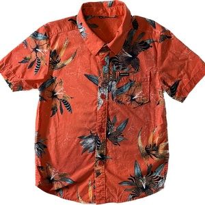 Volcom Verano Stone Tropical short sleeve button up shirt, size 5